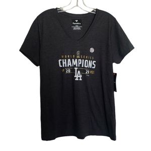 LA Dodgers World Series Champions Vneck Tshirt